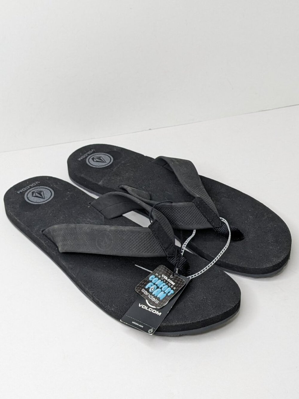 Volcom Daycation Flip-Flop Thong Sandals Black Mens 14